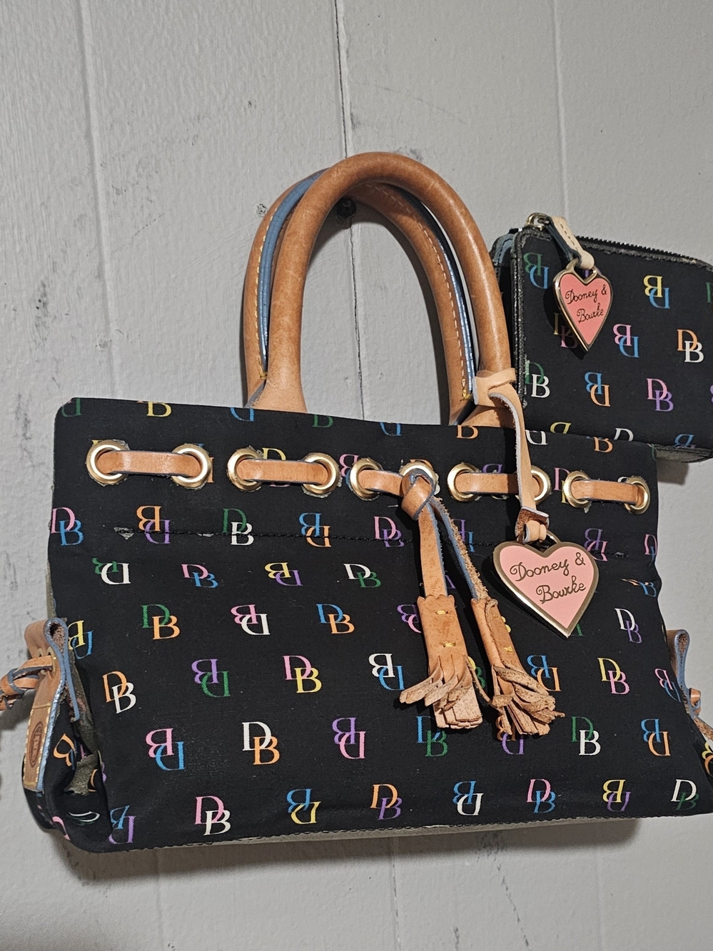 Dooney & Bourke  Mini Vintage Y2k Rainbow Edition Set. Restored Purse No Vinyl.